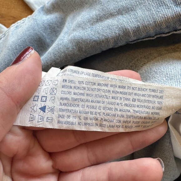 Forever 21 Light Wash Overalls Distressed Size 28 - Picture 8 of 11